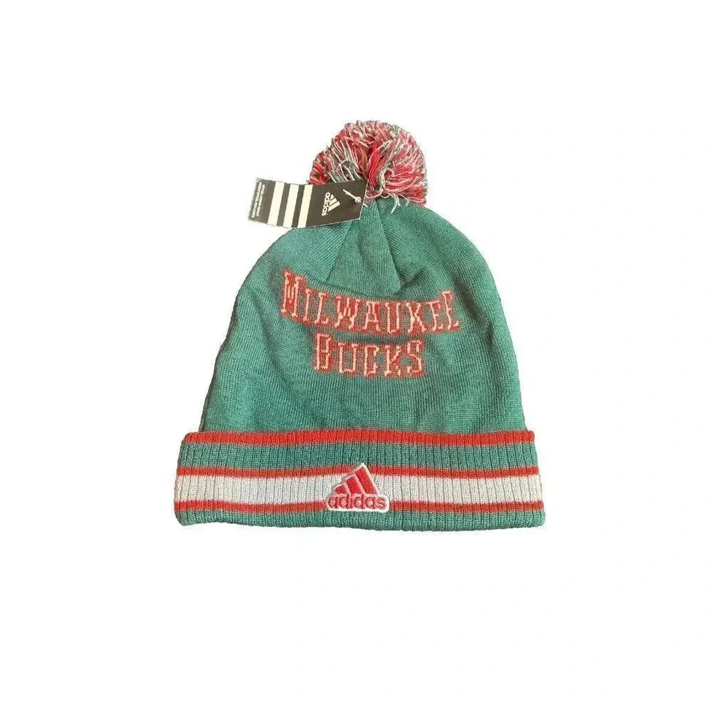 Milwaukee Bucks Adidas Winter Hat Mens One Size Green Knit Beanie Cap NBA Team